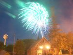 centennial fireworks behind Onamia City Hall