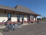 bikes in front of Onamia Depot Library