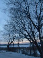 winter sunset lake Onamia